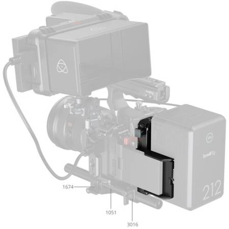 SmallRig 5228 - zestaw do montażu akumulatora V-Mount - przykład użycia